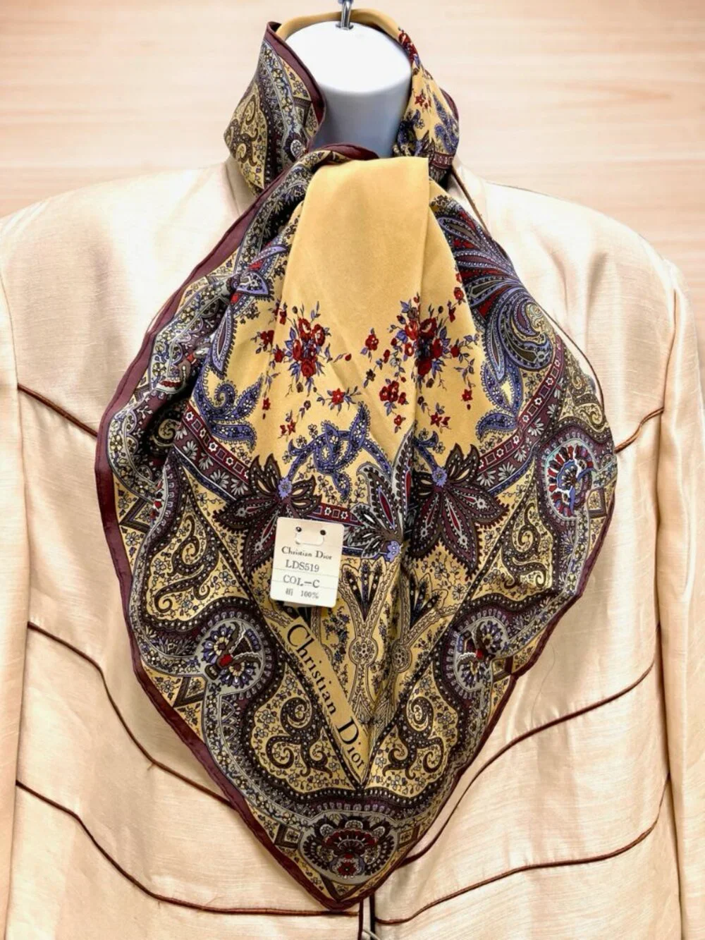 Christian Dior   silk Satin  Scarf 32